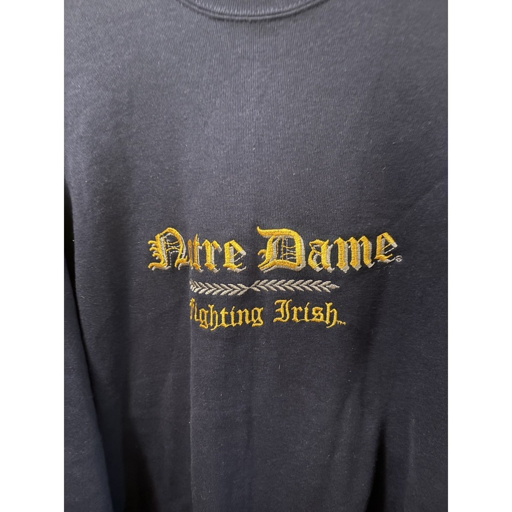 Vintage TSI Notre Dame Fighting Irish Sweatshirt Mens XL Navy Blue Embroidered - Picture 2 of 4